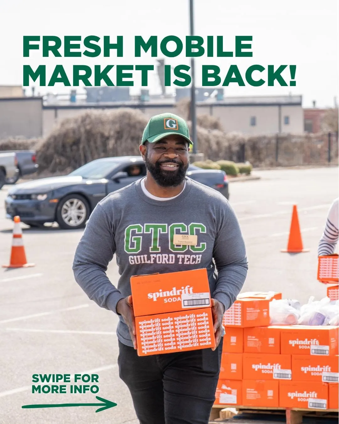 The FREE fresh mobile market returns to the High Point campus this Wednesday, Aug. 5, from 10-11:30 a.m.! Pick up your boxes of free fresh produce, meat, bread, and shelf-stable goods. Sponsored by the GTCC Foundation in partnership with Titan Link and the Out of the Garden Project, the mobile market is available to all Titans and community members. Mark your calendars for the first Wednesday of each month through May 2027.
 
See all market dates at the link in our bio.
 
#GTCC #GuilfordTech #MakeAmazingHappen #FreshMobileMarket